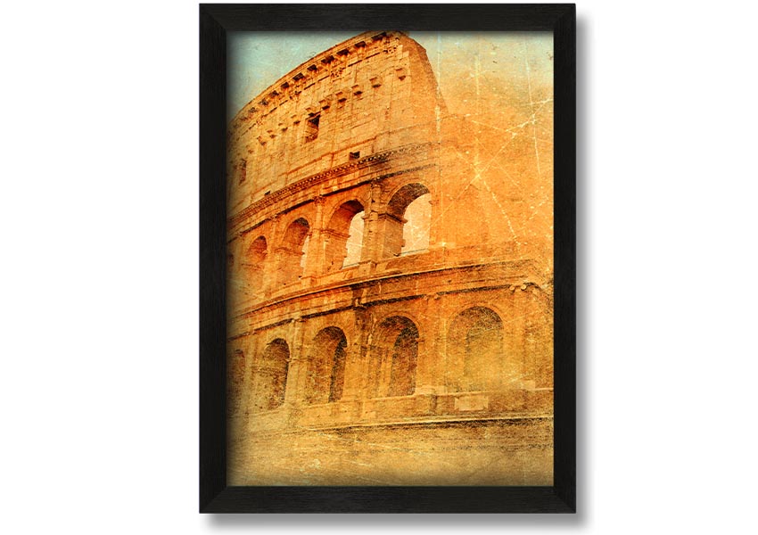 Framed print of the Ancient Colosseum, showcasing intricate details and vibrant colors, ready to hang.