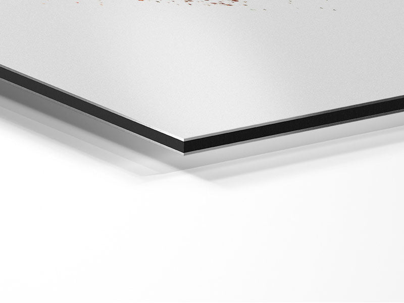 Vibrant artwork of Ancient Rainbow City printed on brushed aluminium dibond, showcasing colorful cityscape design.