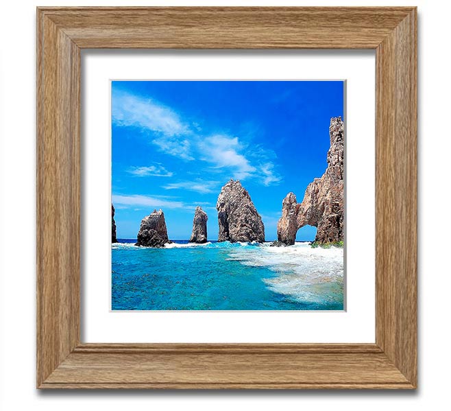 Square framed print of Ancient Rocks Of Time, showcasing intricate geological details and available in various frame colors.