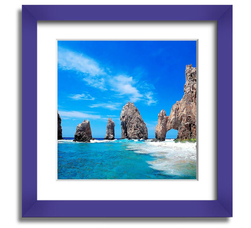 Square framed print of Ancient Rocks Of Time, showcasing intricate geological details and available in various frame colors.