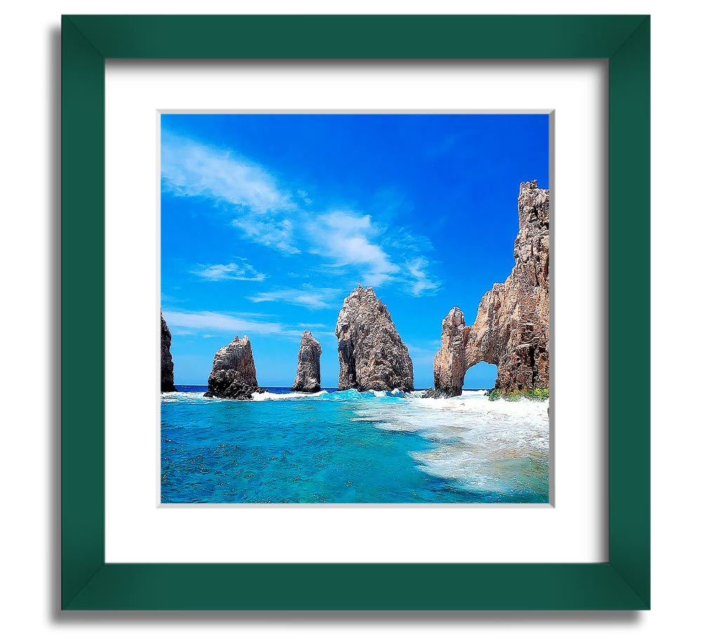 Square framed print of Ancient Rocks Of Time, showcasing intricate geological details and available in various frame colors.