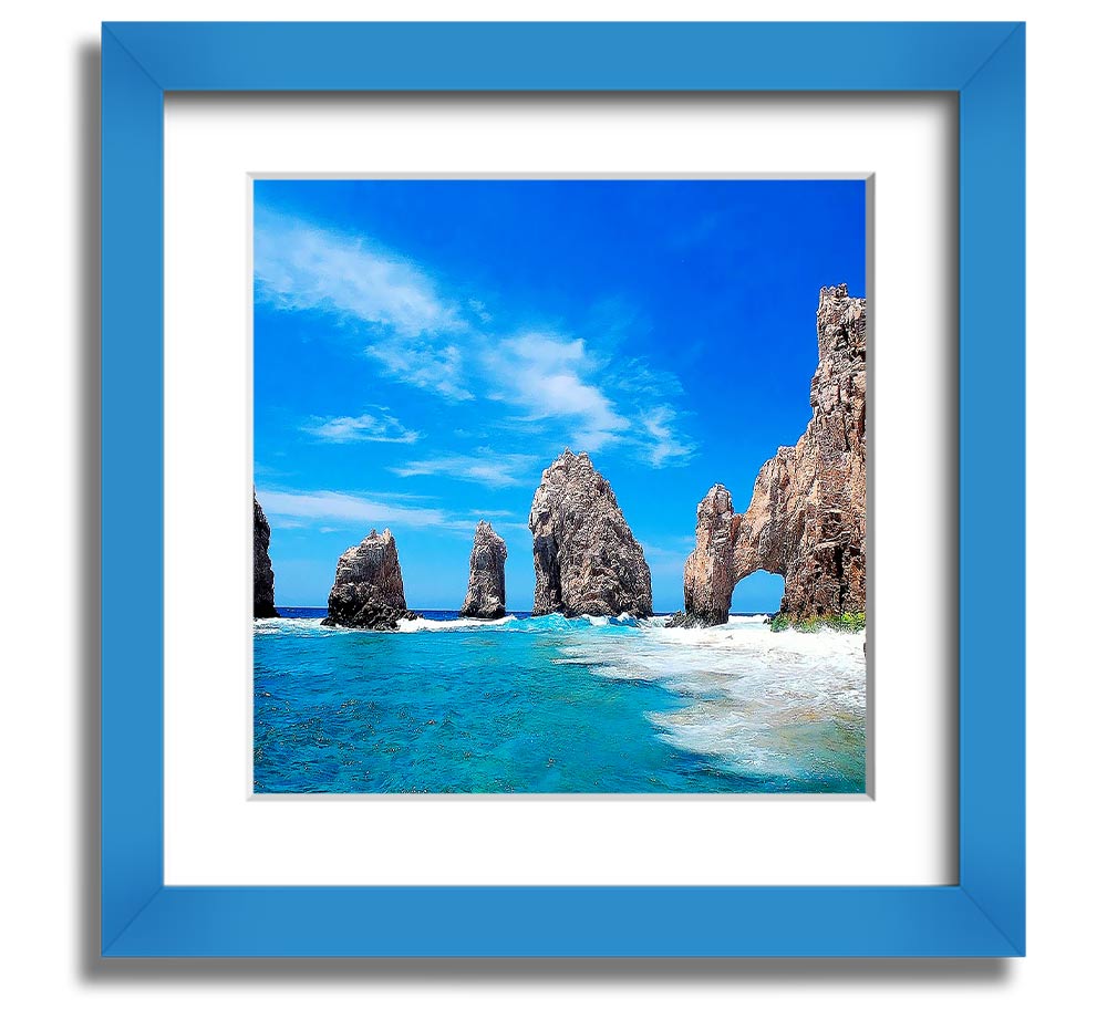 Square framed print of Ancient Rocks Of Time, showcasing intricate geological details and available in various frame colors.