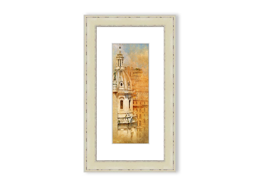 Framed print of Ancient St Peters Basilica, showcasing intricate architectural details and available in various frame colors.
