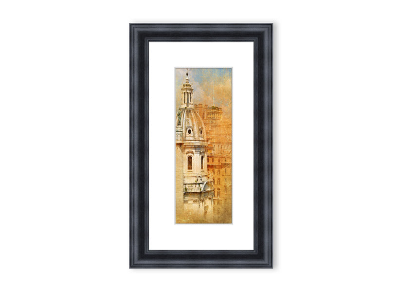 Framed print of Ancient St Peters Basilica, showcasing intricate architectural details and available in various frame colors.