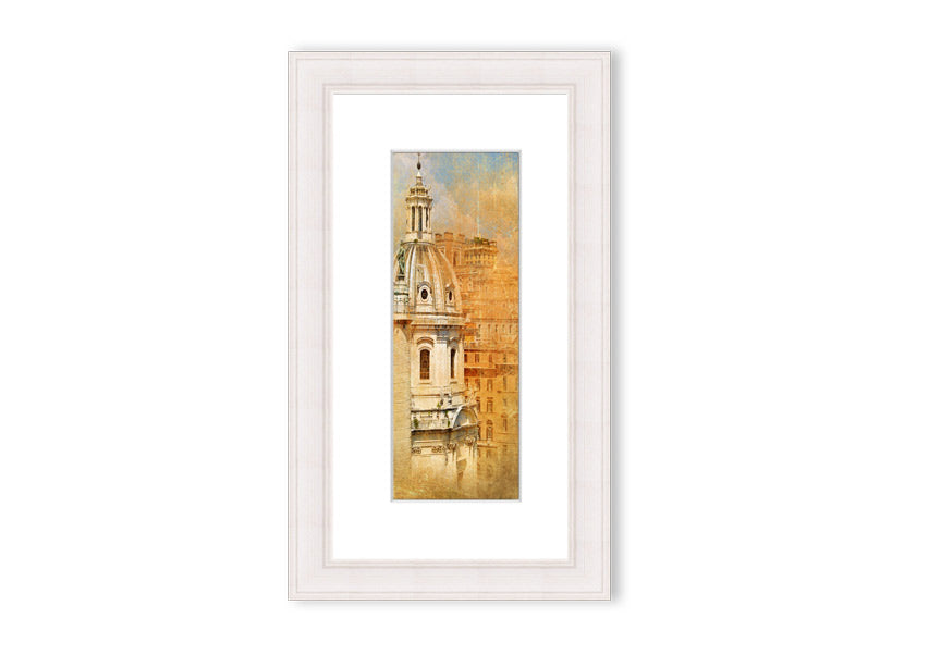 Framed print of Ancient St Peters Basilica, showcasing intricate architectural details and available in various frame colors.
