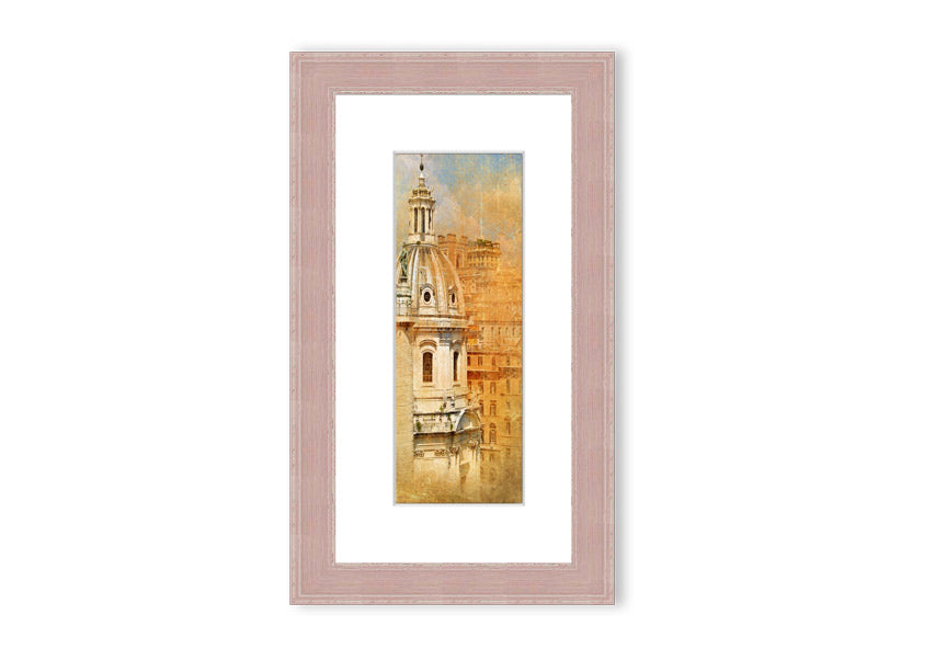 Framed print of Ancient St Peters Basilica, showcasing intricate architectural details and available in various frame colors.