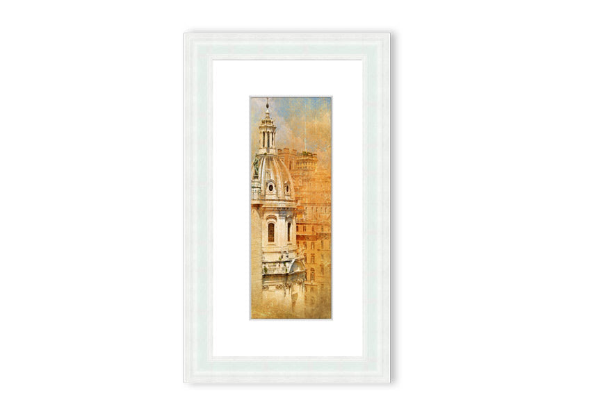 Framed print of Ancient St Peters Basilica, showcasing intricate architectural details and available in various frame colors.