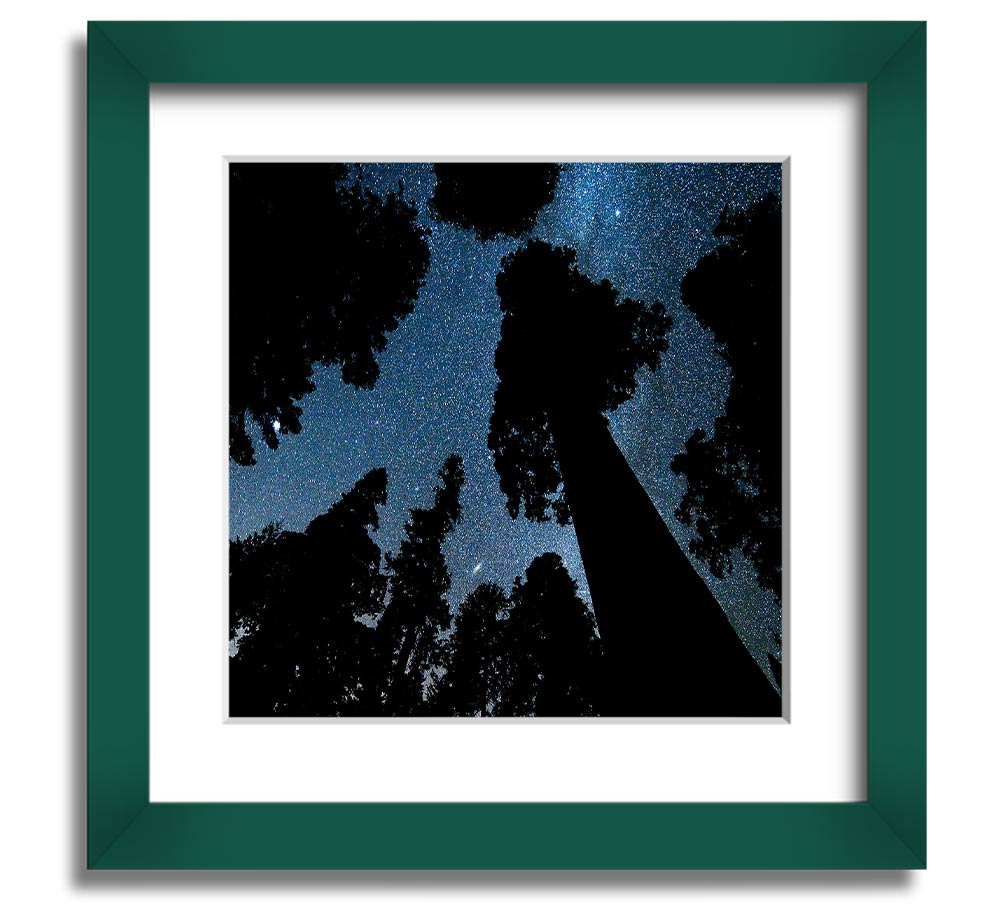 A stunning square framed print of Andromeda and the Milky Way, showcasing vibrant colors and intricate details, ready to hang.