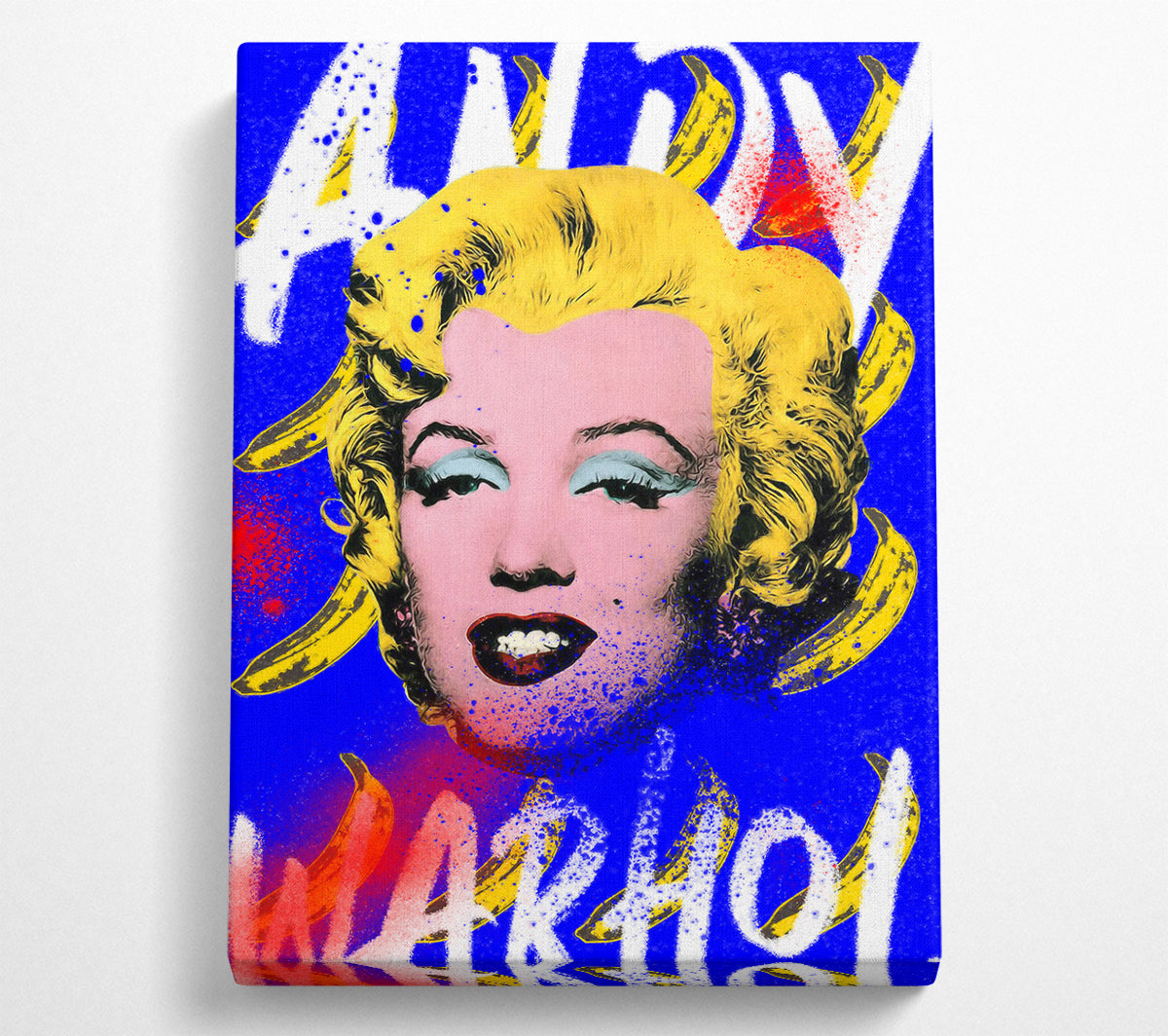Andy Warhol's Marilyn Monroe artwork printed on coated polyester canvas, framed in a 44mm box frame, ready to hang.