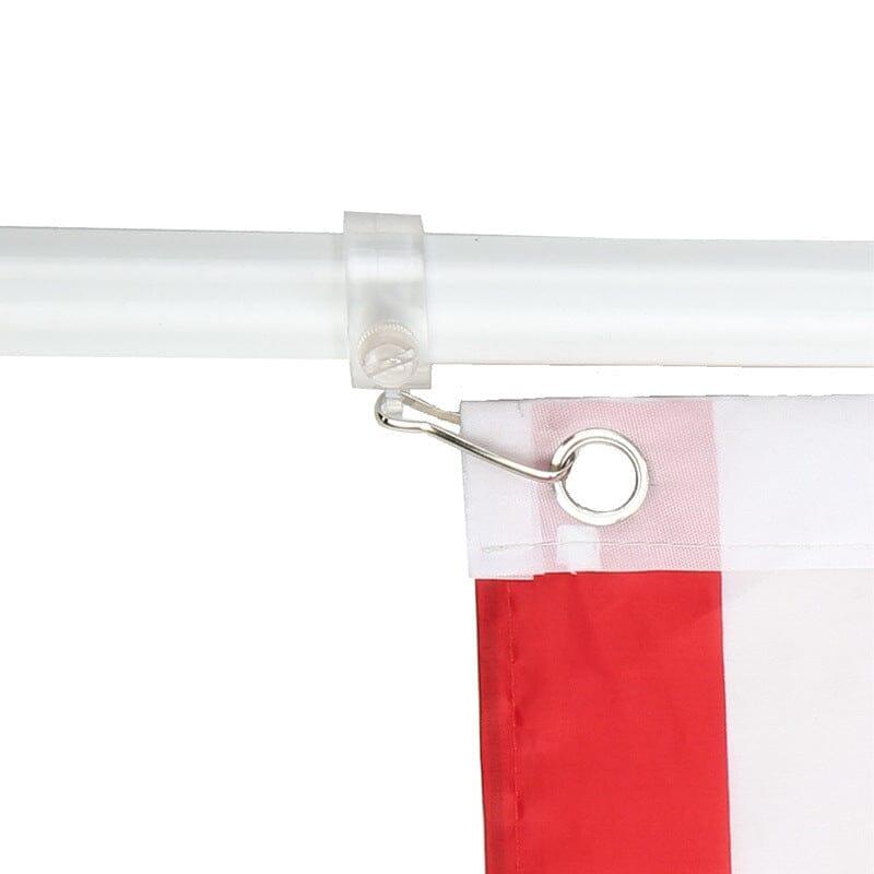Anneau d'accessoires transparent pour boucle de fixation de drapeau, en plastique durable, adapté aux mâts de 25 mm.