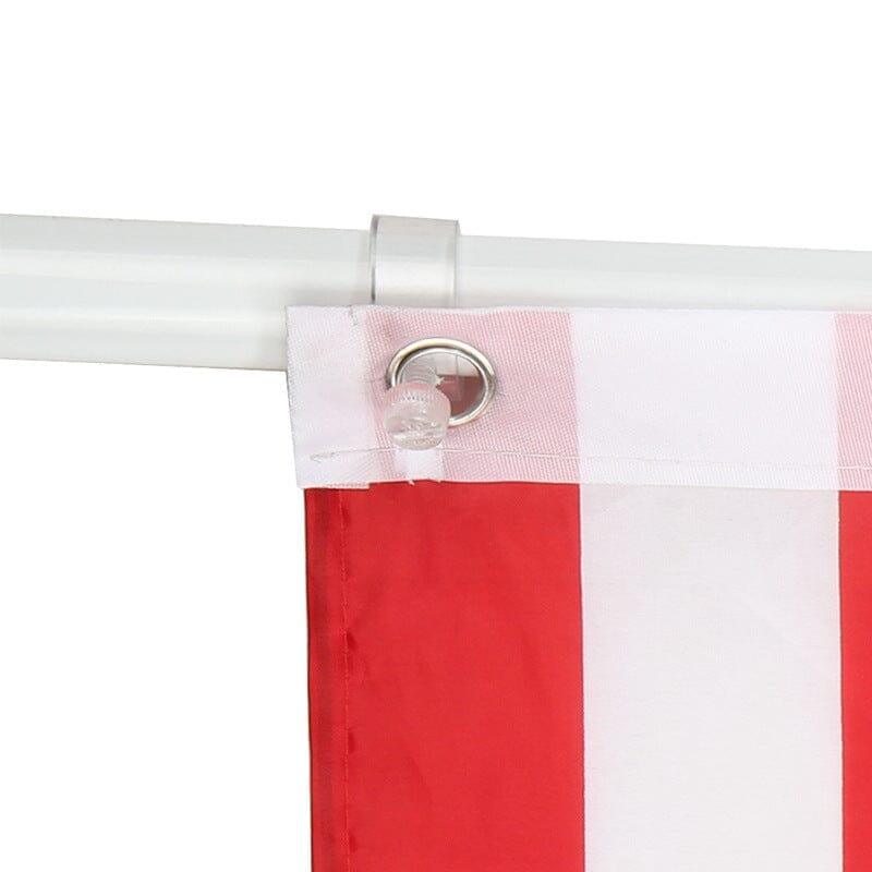Anneau d'accessoires transparent pour boucle de fixation de drapeau, en plastique durable, adapté aux mâts de 25 mm.