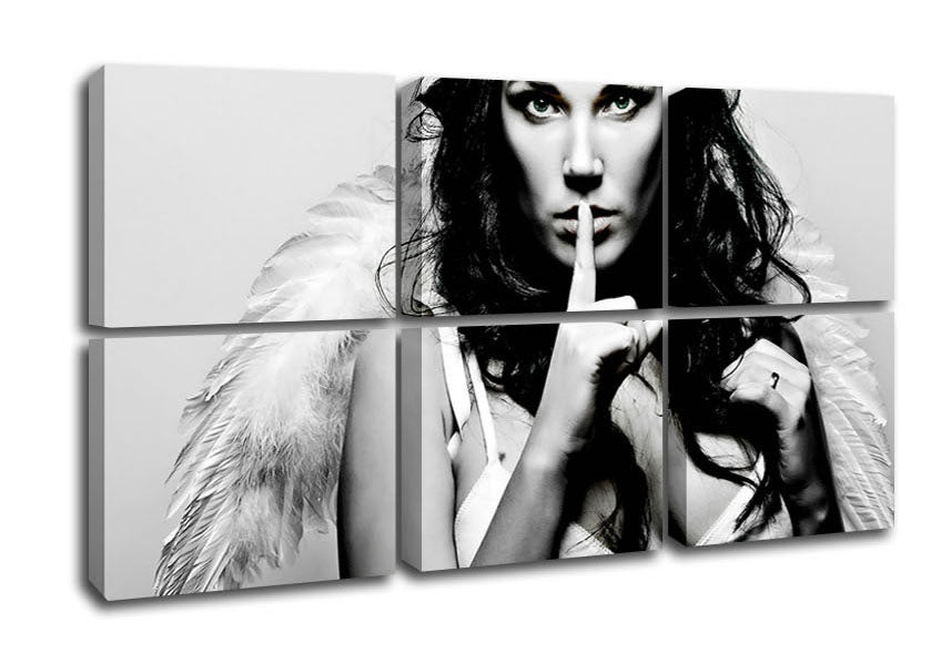 Angel Beauty canvas art printed on coated polyester, mounted on a 44mm box frame, ready to hang.