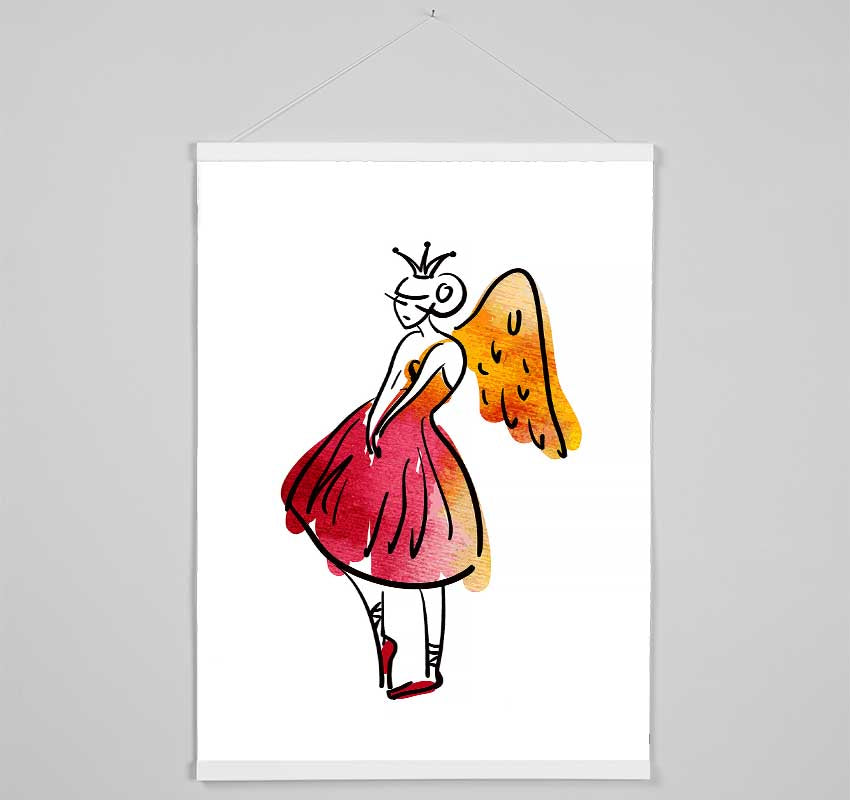 Angel Dancer wooden poster hangers in black, white, and natural oak, showcasing a sleek design with magnetic fastening for secure art display.