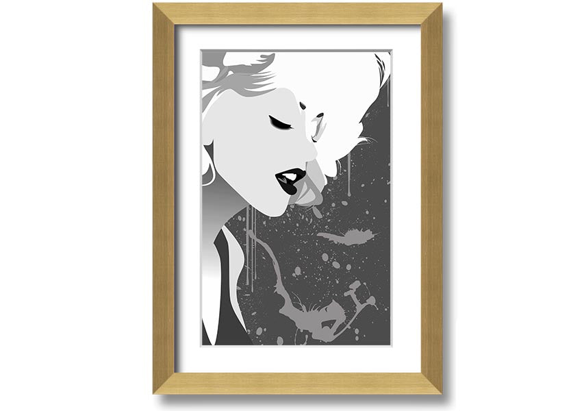 Angel Face Grey framed print with multiple frame color options, showcasing a unique artistic design, ready to hang.
