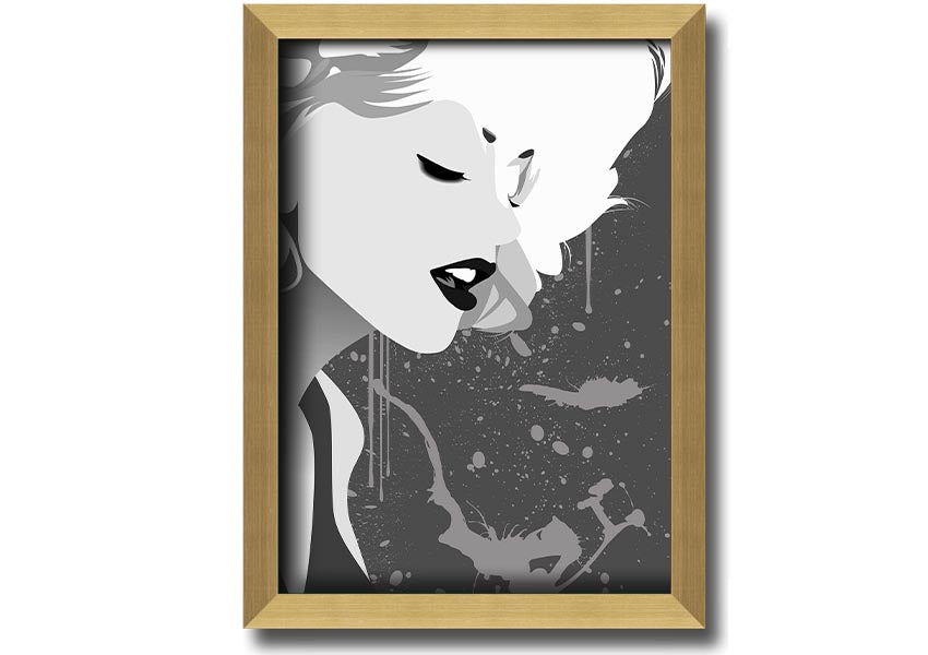 Angel Face Grey framed print with multiple frame color options, showcasing a unique artistic design, ready to hang.
