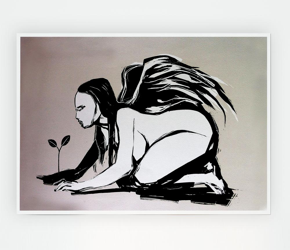 A vibrant Angel Flower Grow canvas poster showcasing colorful flowers on a high-quality canvas, ready for display or framing.