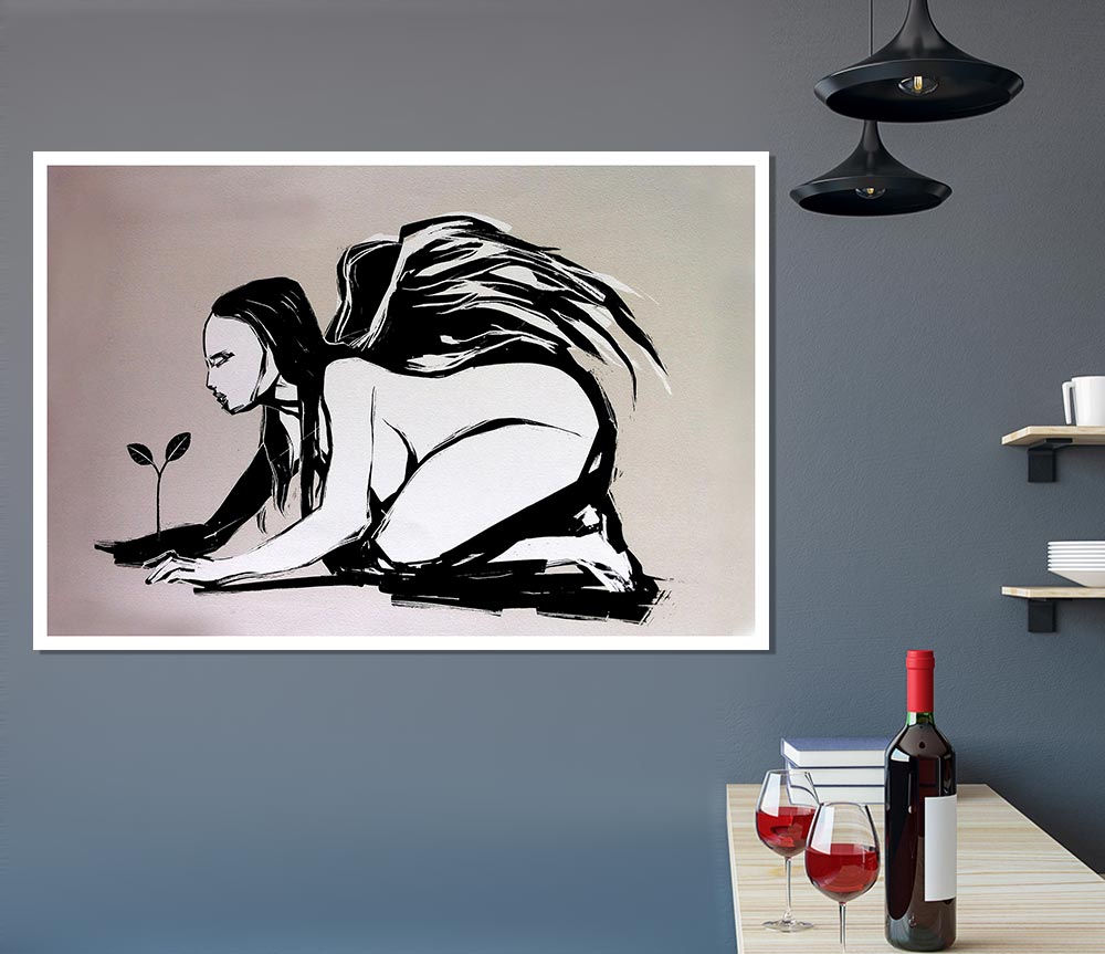 A vibrant Angel Flower Grow canvas poster showcasing colorful flowers on a high-quality canvas, ready for display or framing.