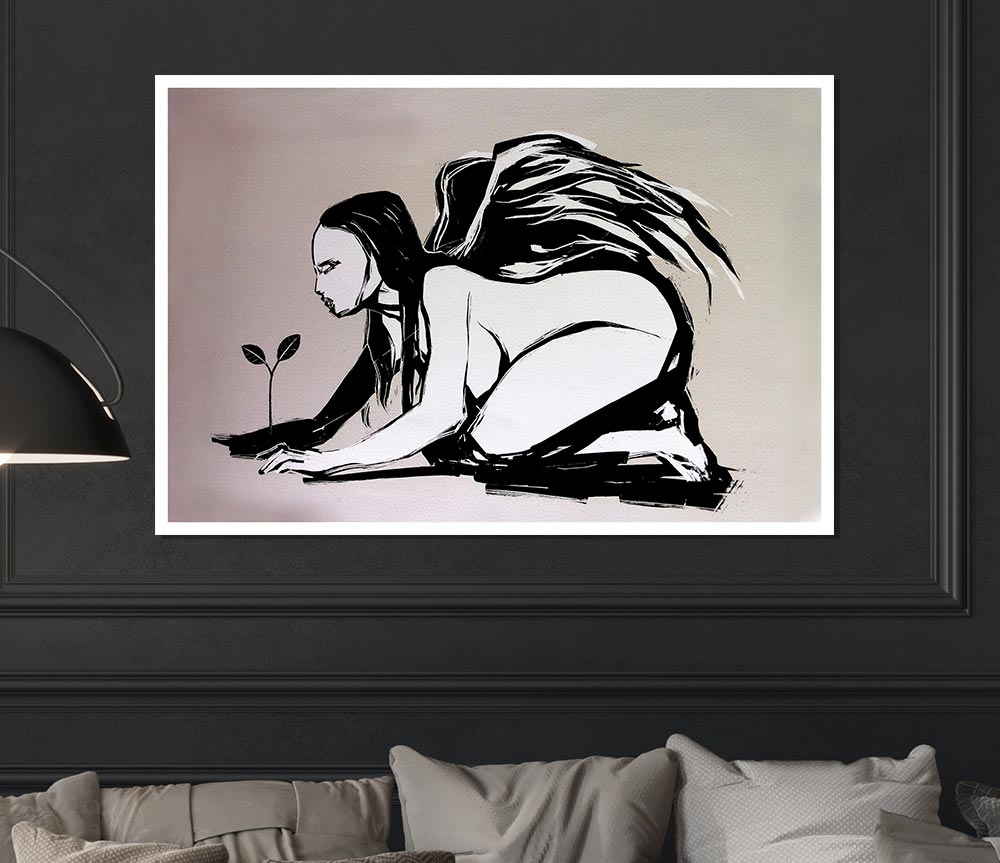 A vibrant Angel Flower Grow canvas poster showcasing colorful flowers on a high-quality canvas, ready for display or framing.