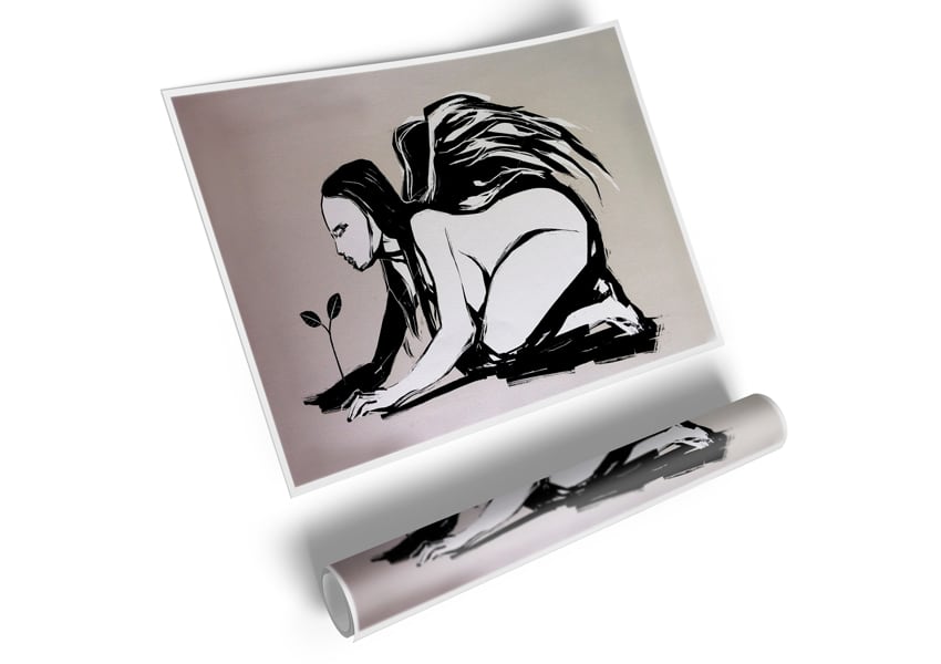 A vibrant Angel Flower Grow canvas poster showcasing colorful flowers on a high-quality canvas, ready for display or framing.