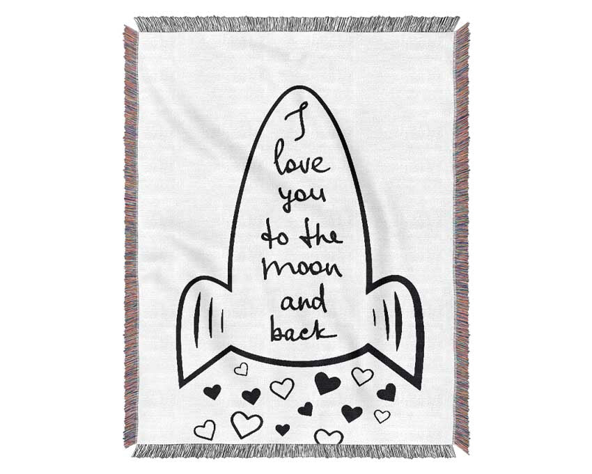 Angel Rocket I Love You throw blanket made from 100% cotton, featuring a thermal weave for breathability and a luxurious finish, perfect for any interior.