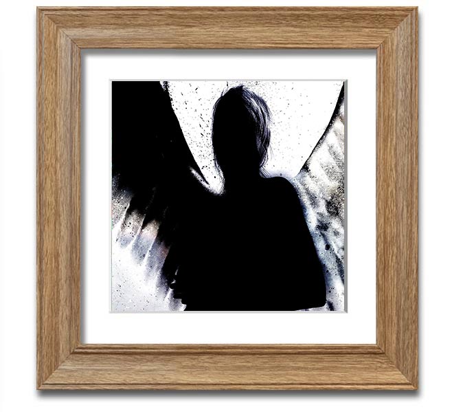 Angel Shadow Square Framed Print in multiple frame colours, handmade in the UK, ready to hang.