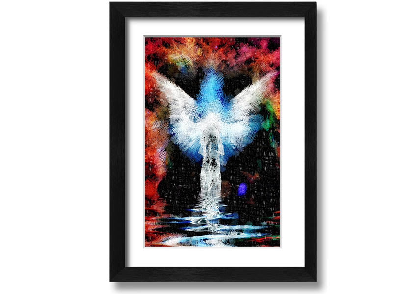 Abstract painting of an angel.