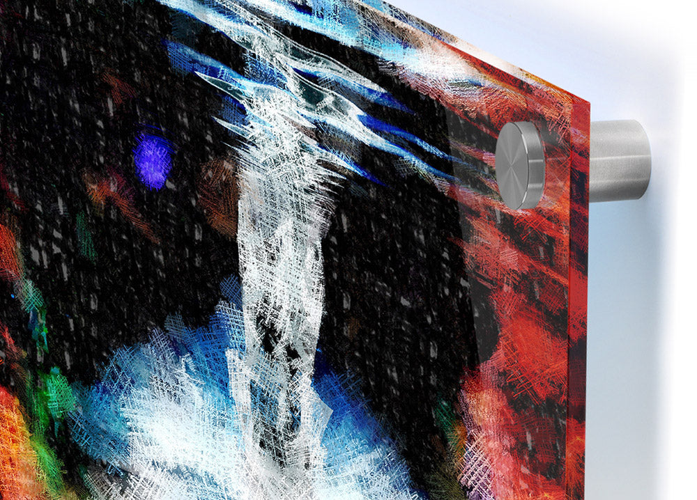 Angel Vision acrylic print on 5mm thick acrylic glass, showcasing vibrant colors and a modern design, ready to hang on the wall.