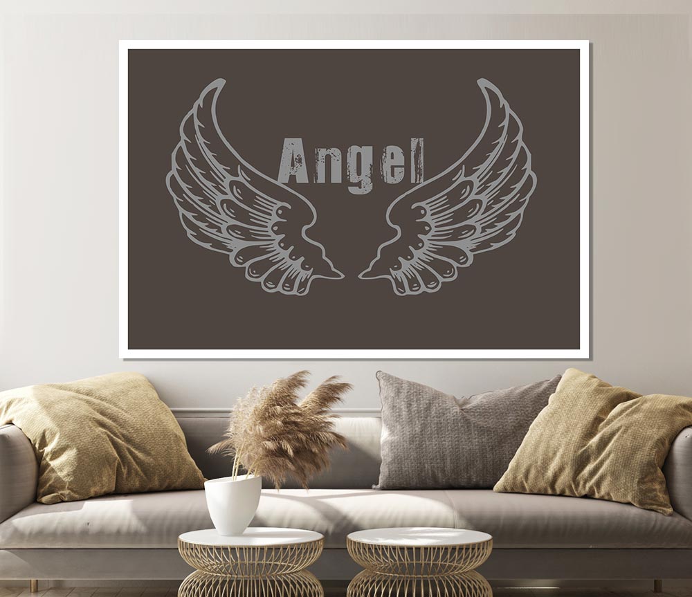 Angel Wings 2 Chocolate poster on high-quality canvas, featuring intricate wing designs in rich colors.