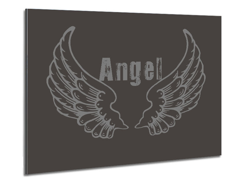 Angel Wings 2 Chocolate artwork printed on brushed aluminium dibond, featuring elegant wings in a rich chocolate color.