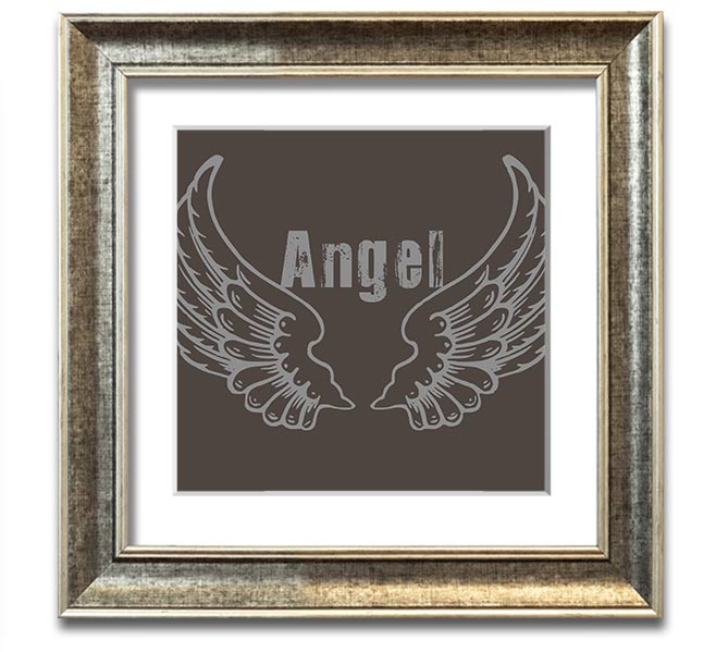 Angel Wings 2 Chocolate Square Framed Print with elegant design and multiple frame options.
