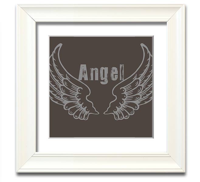 Angel Wings 2 Chocolate Square Framed Print with elegant design and multiple frame options.