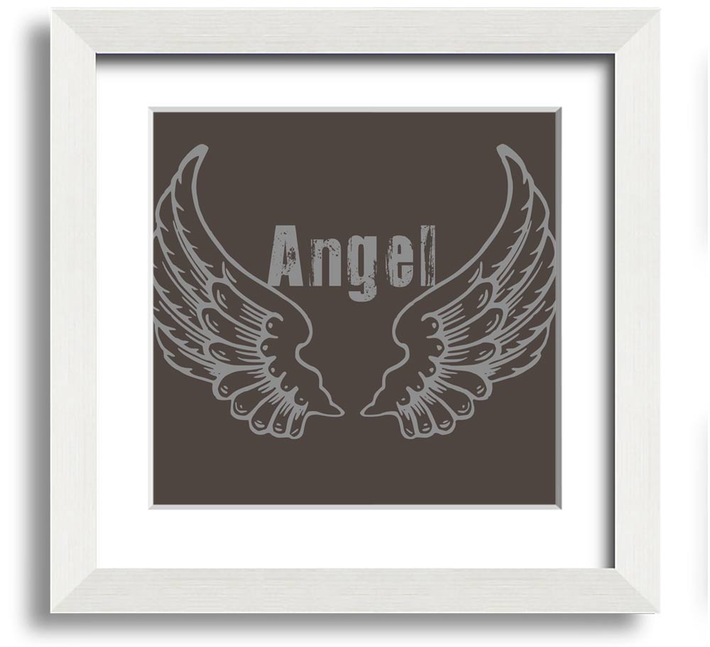 Angel Wings 2 Chocolate Square Framed Print with elegant design and multiple frame options.