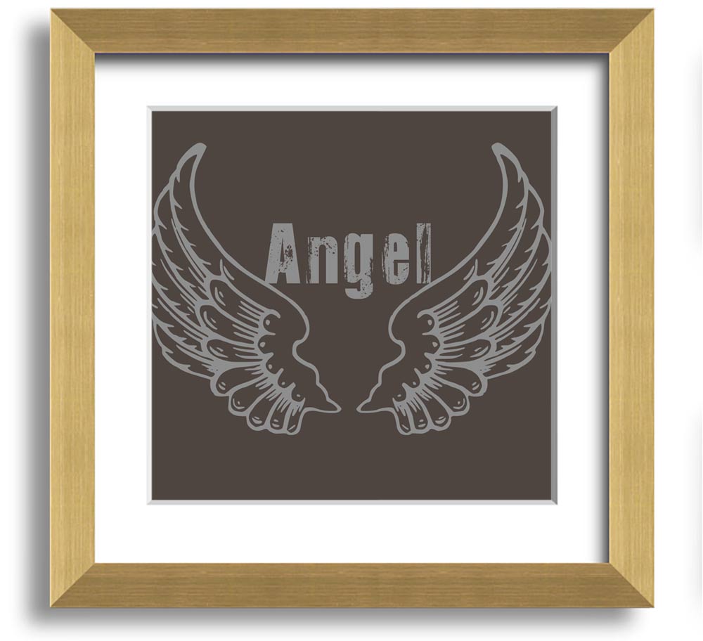 Angel Wings 2 Chocolate Square Framed Print with elegant design and multiple frame options.