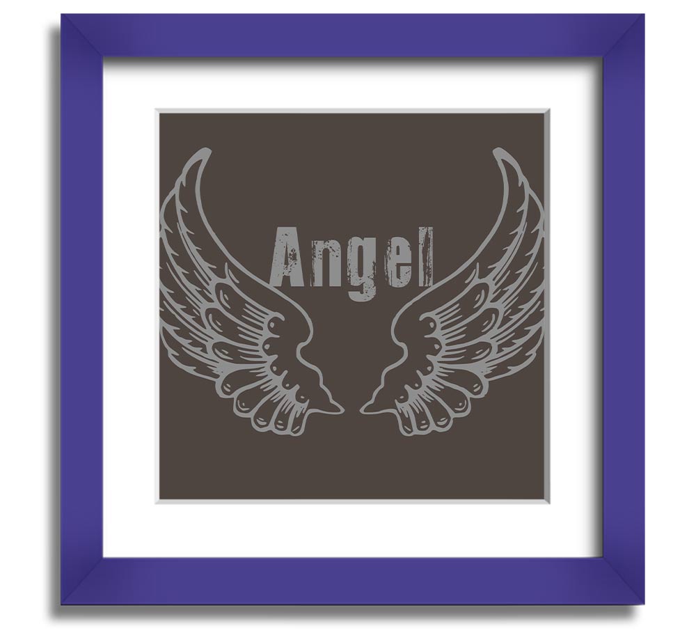 Angel Wings 2 Chocolate Square Framed Print with elegant design and multiple frame options.