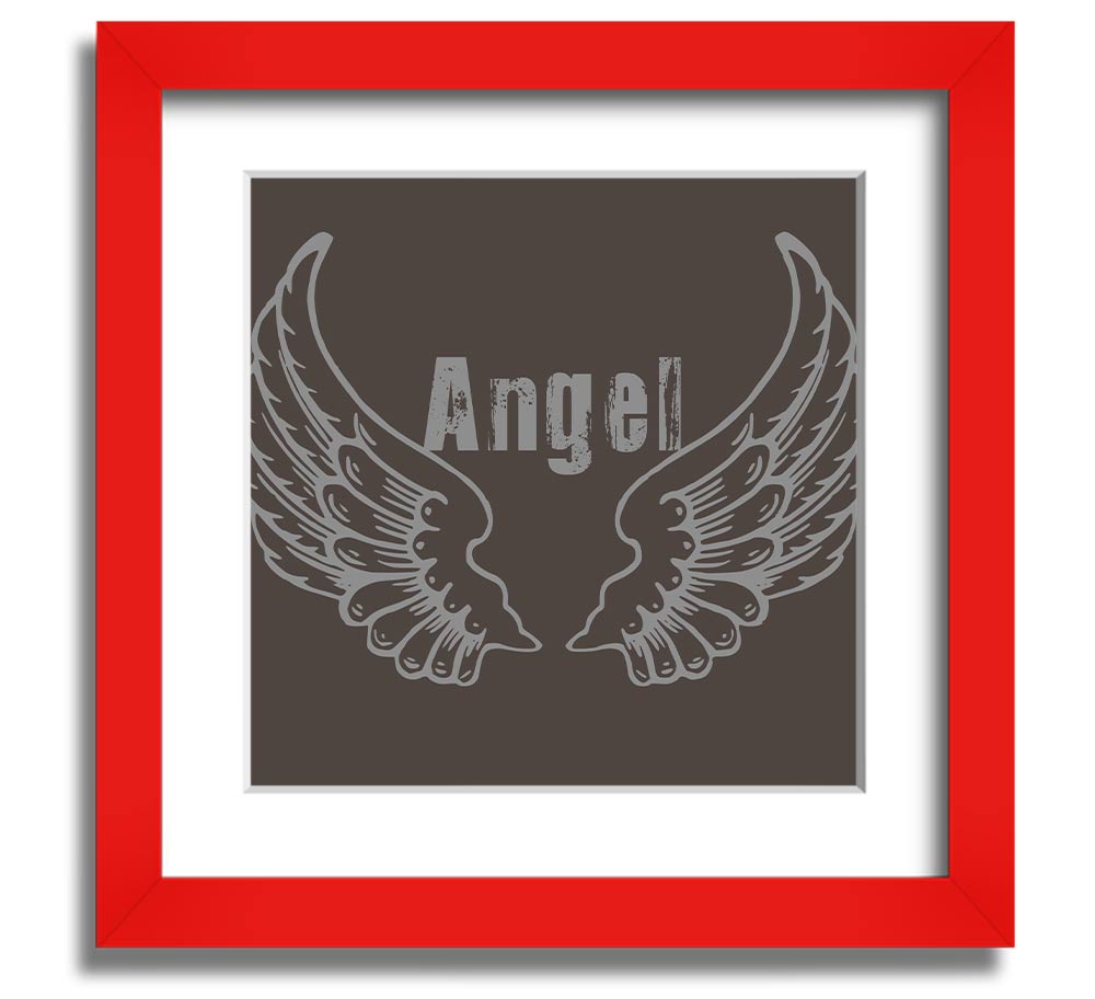 Angel Wings 2 Chocolate Square Framed Print with elegant design and multiple frame options.