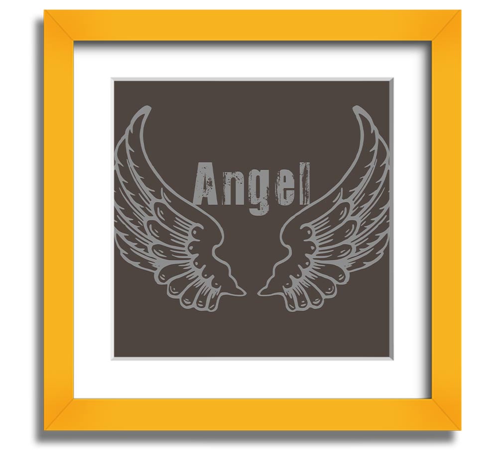 Angel Wings 2 Chocolate Square Framed Print with elegant design and multiple frame options.