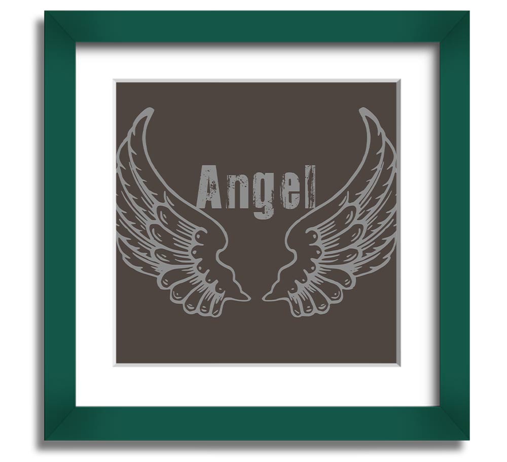 Angel Wings 2 Chocolate Square Framed Print with elegant design and multiple frame options.