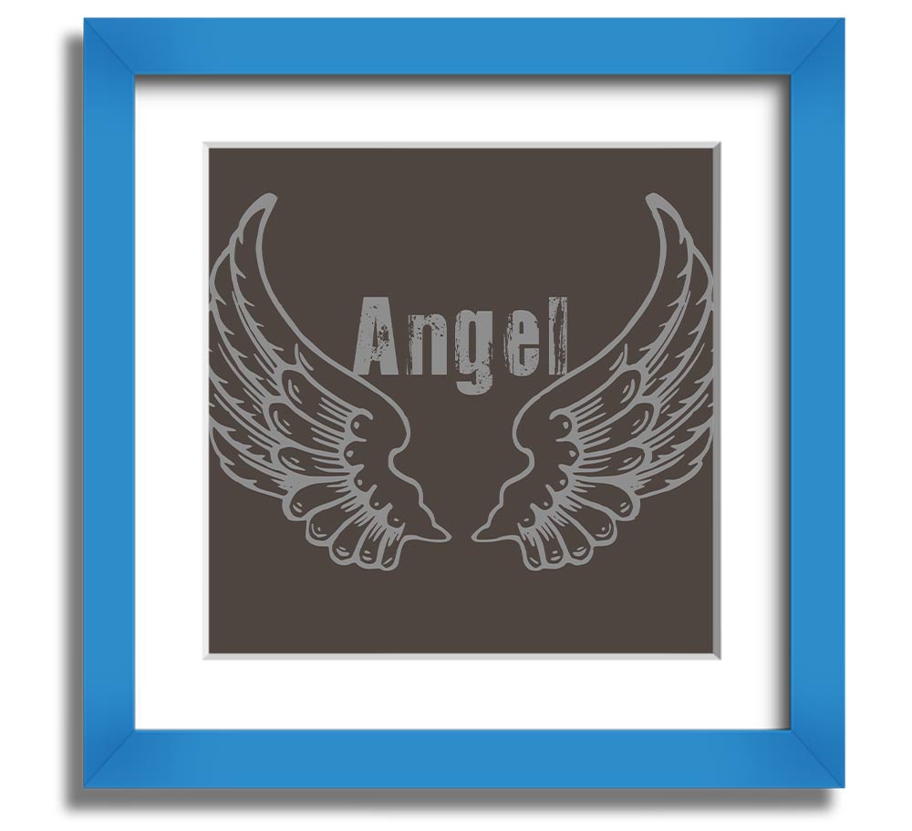 Angel Wings 2 Chocolate Square Framed Print with elegant design and multiple frame options.