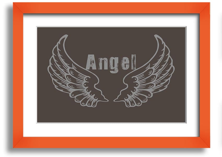 Angel Wings 2 Chocolate framed print showcasing elegant angel wings design in rich chocolate color, available in various frame options.