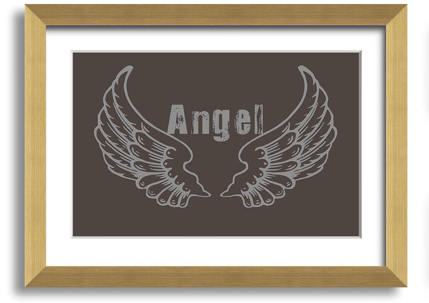 Angel Wings 2 Chocolate framed print showcasing elegant angel wings design in rich chocolate color, available in various frame options.
