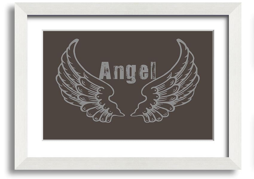 Angel Wings 2 Chocolate framed print showcasing elegant angel wings design in rich chocolate color, available in various frame options.