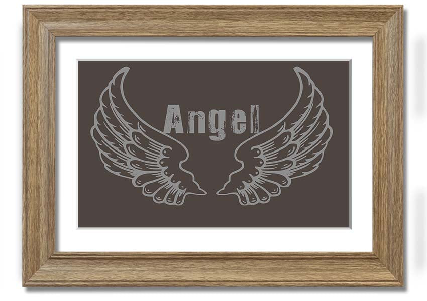 Angel Wings 2 Chocolate framed print showcasing elegant angel wings design in rich chocolate color, available in various frame options.