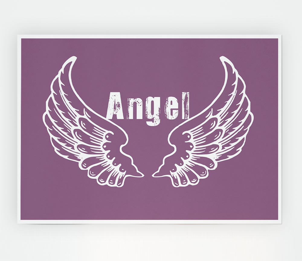 Angel Wings 2 Dusty Pink canvas poster featuring soft pink hues and elegant wing design, perfect for home decor.