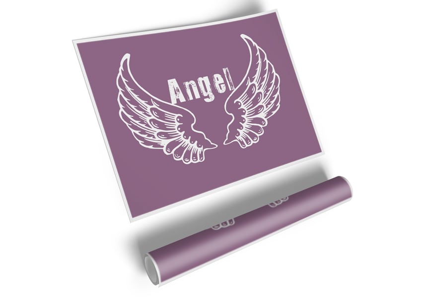 Angel Wings 2 Dusty Pink canvas poster featuring soft pink hues and elegant wing design, perfect for home decor.