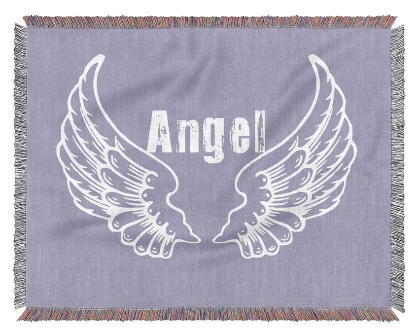 Angel Wings 2 Lilac throw blanket made from 100% cotton, featuring a luxurious thermal weave in a soft lilac color.