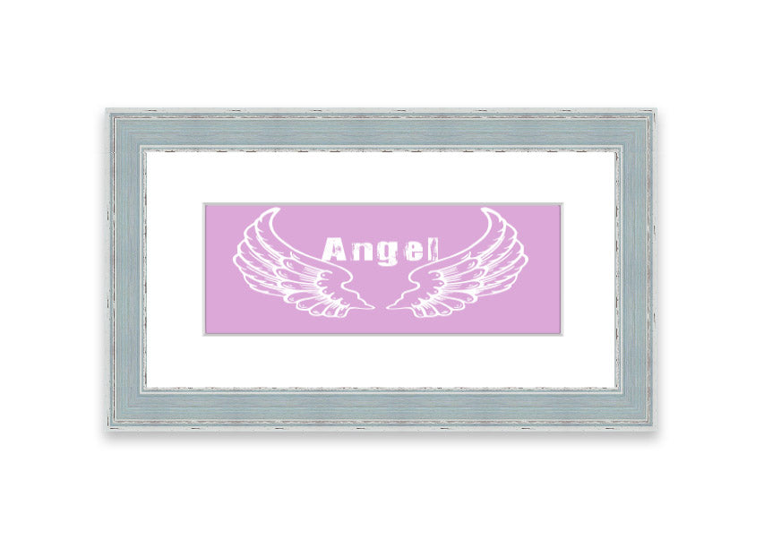 Framed print of Angel Wings 2 Pink, showcasing delicate pink hues and intricate design, ready to hang.