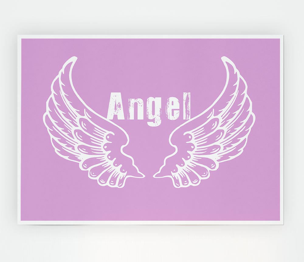 Angel Wings 2 Pink canvas poster featuring vibrant pink angel wings design, perfect for home decor.