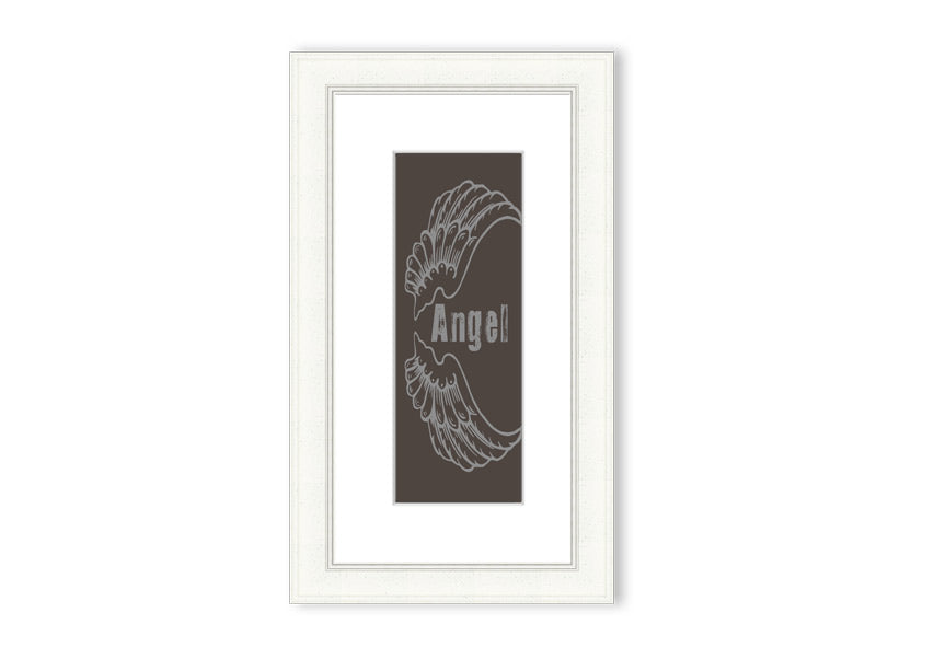 Framed Angel Wings 3 Chocolate print with elegant design and multiple frame color options.