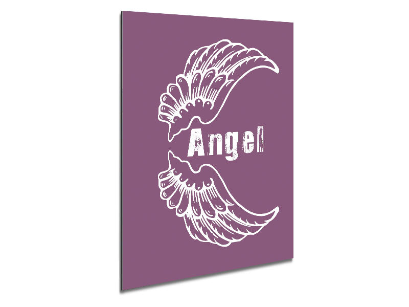 Angel Wings 3 Dusty Pink art piece printed on brushed aluminium dibond, featuring soft pink tones and a modern design.