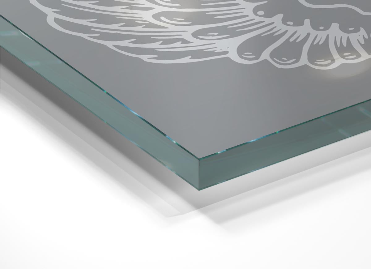 Angel Wings 3 Grey White glass print featuring elegant angel wing design in grey and white colors, perfect for modern home decor.